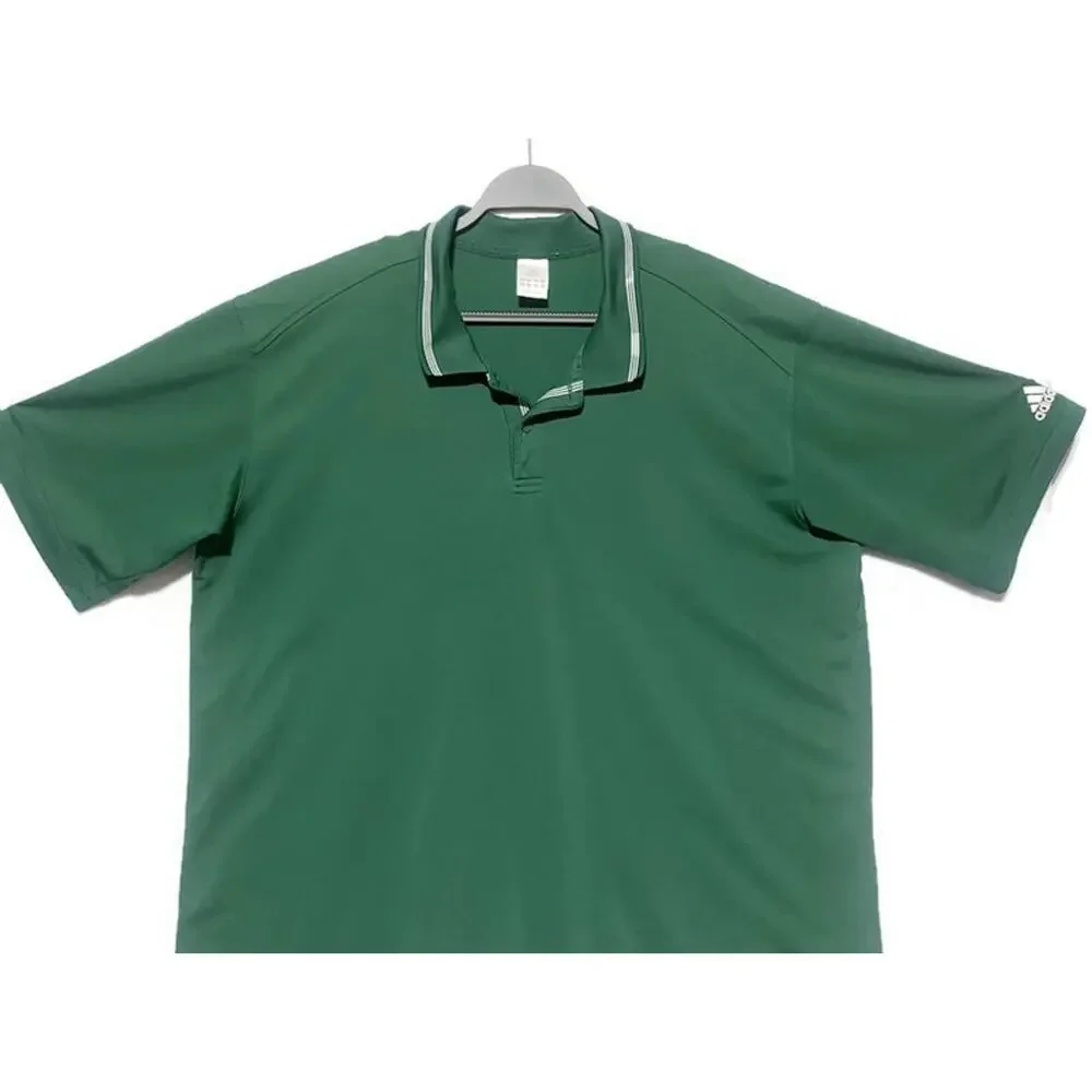 Adidas Polo Shirt Men's Size 2XL Dark Green Pullover Short Sleeves